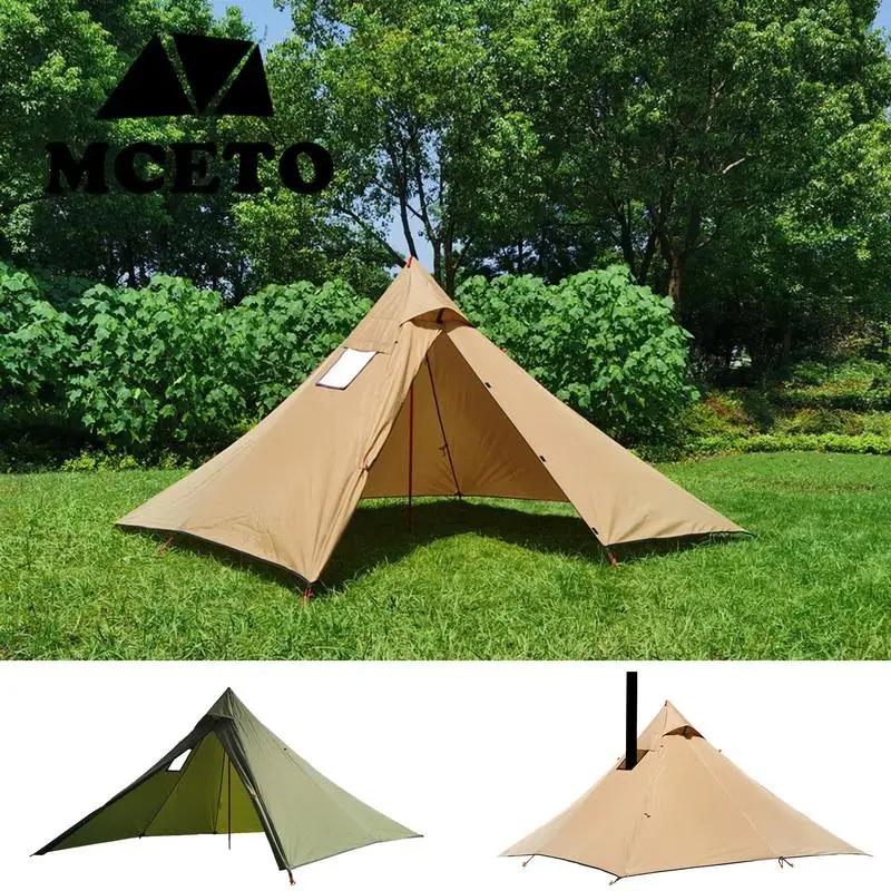 캠핑 텐트 및 쉼터, 방풍 캠핑 쉘터, 핫 티피 야외 텐트, 플루파이프 창 대형 공간 돔